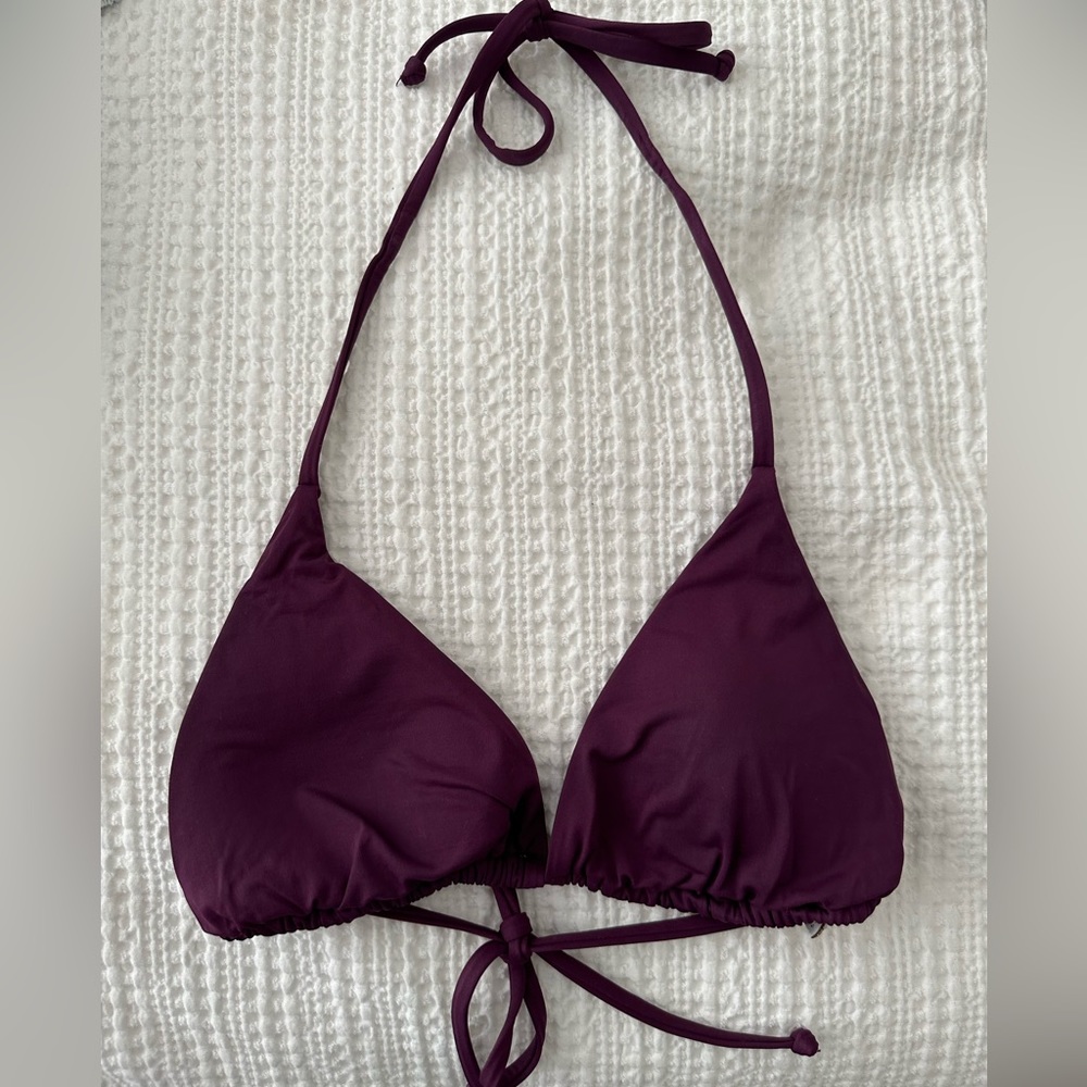 Becca Triangle Bikini Top, Purple / Wine Color, L